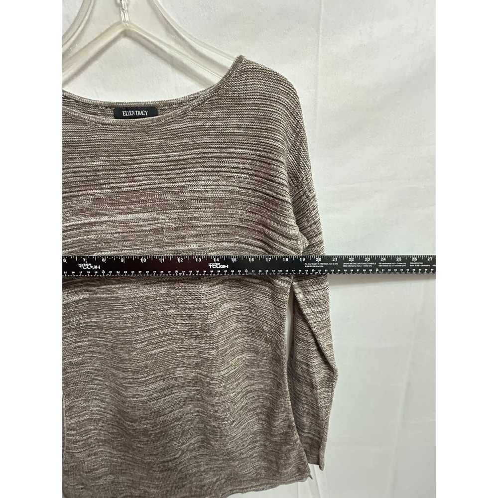 Ellen Tracy Womens Coco Ivory Space Dye Knit Sweater Boat‎ Neck Size Medium - Picture 3 of 8